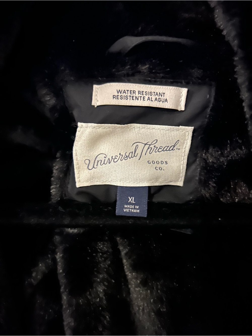 Universal Thread Womens Black Water Resistant Faux Fur Lined Hooded Parka XL - Picture 4 of 9